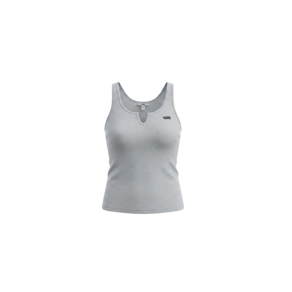 Vans Tank Top Womens Medium Grey  Notch Neck Ribbed Knit VN0A345KBS4